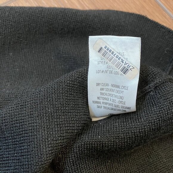 Theory Black/Dark Gray Wool Blend Knee-Length Sweater Dress Size S - Picture 6 of 7